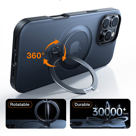 Custodia MagSafe per Apple iPhone 17 Pro Max, Torras, Ostand Spin, Arancione