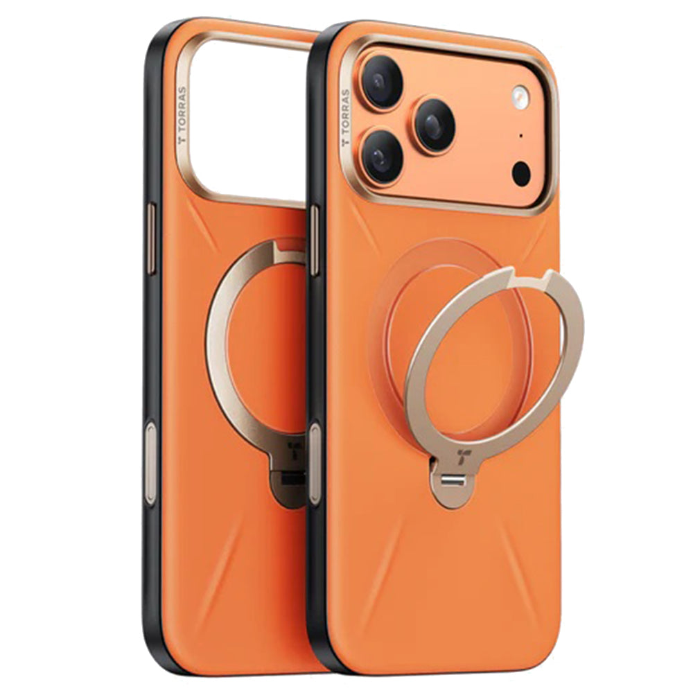 Custodia MagSafe per Apple iPhone 17 Pro Max, Torras, QPRO Leather, Arancione