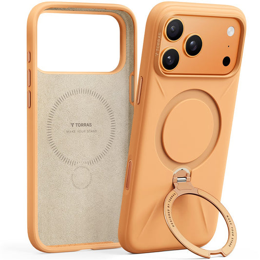 Custodia MagSafe per Apple iPhone 17 Pro Max, Torras, QPRO Silicone, Arancione