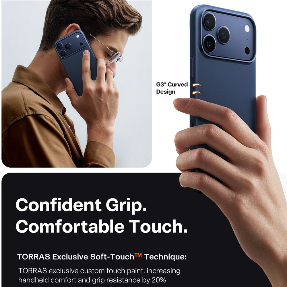 Custodia MagSafe per Apple iPhone 17 Pro Max, Torras, SlimFit, Blu navy