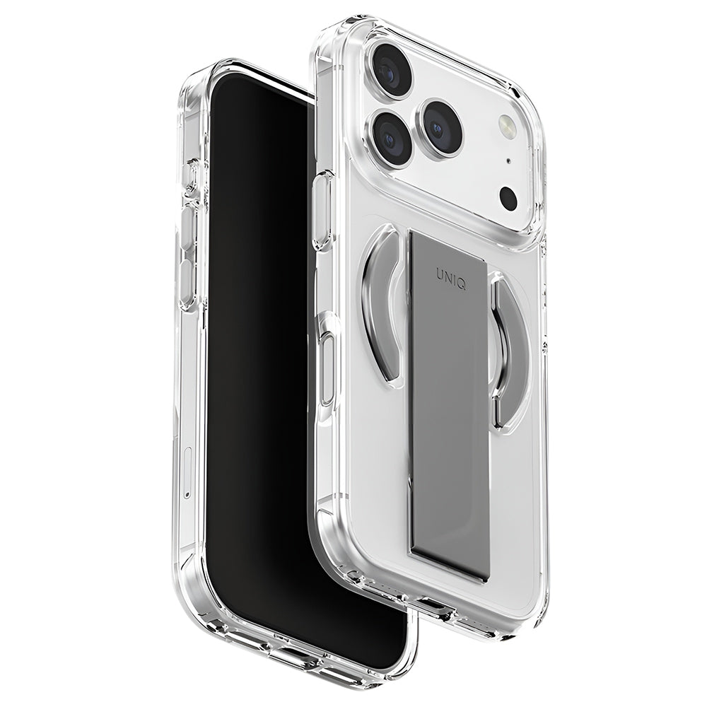 Custodia MagSafe per Apple iPhone 17 Pro Max, UNIQ, Heldro Air MagClick, Grigio Trasparente