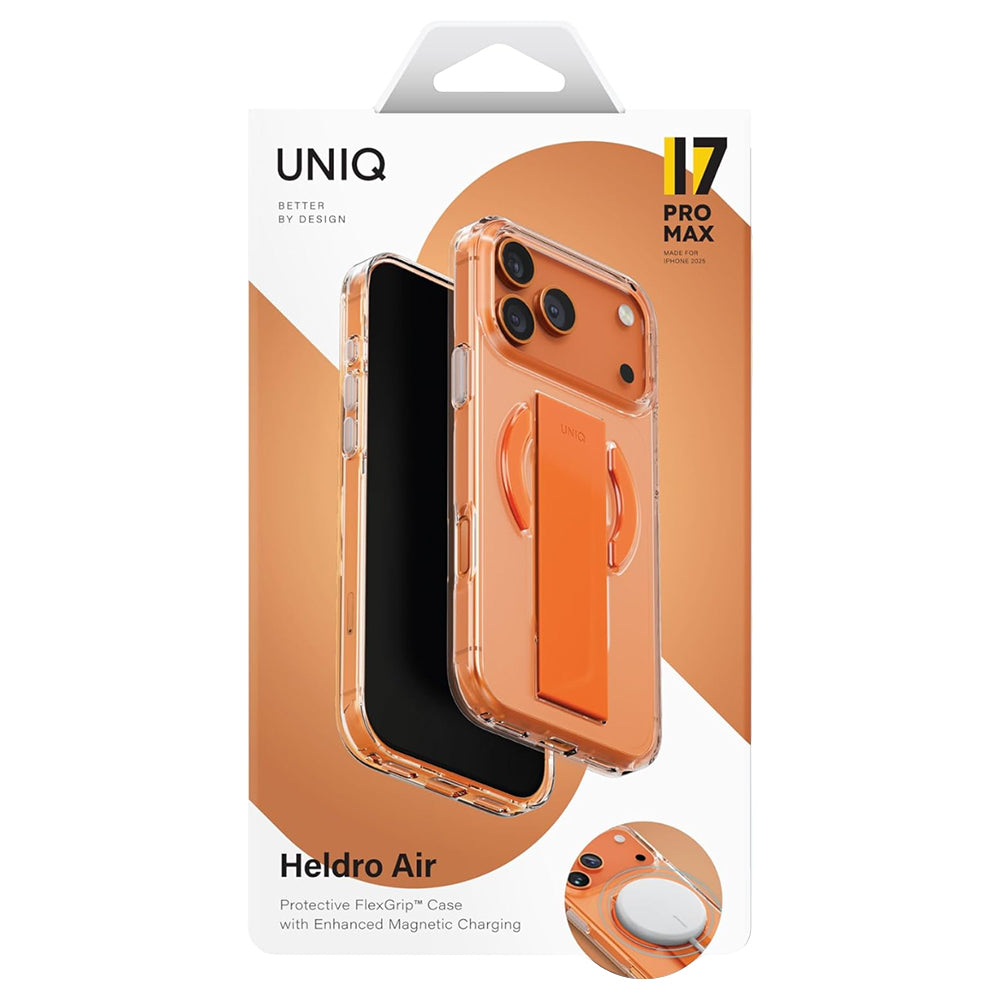 Custodia MagSafe per Apple iPhone 17 Pro Max, UNIQ, Heldro Air MagClick, Grigio Trasparente