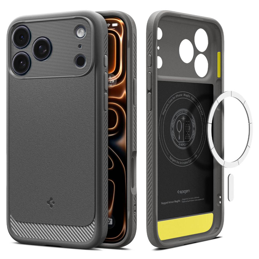 Custodia MagSafe per Apple iPhone 17 Pro, Spigen, Rugged Armor, Grigio ACS10330
