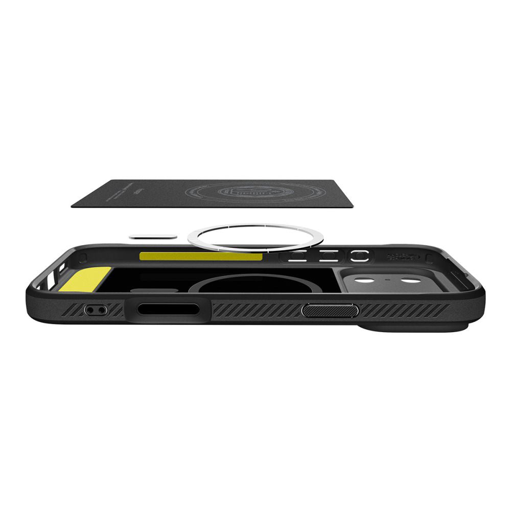 Custodia MagSafe per Apple iPhone 17 Pro, Spigen, Rugged Armor, Nero Opaco ACS10329