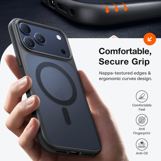 Custodia MagSafe per Apple iPhone 17 Pro, Torras, Guardian, Nera