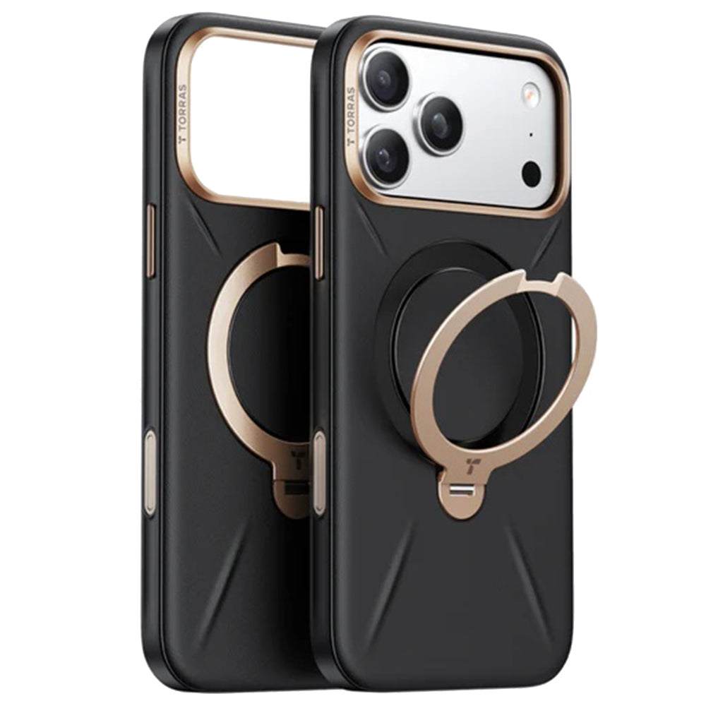 Custodia MagSafe per Apple iPhone 17 Pro, Torras, QPRO Leather, Nera