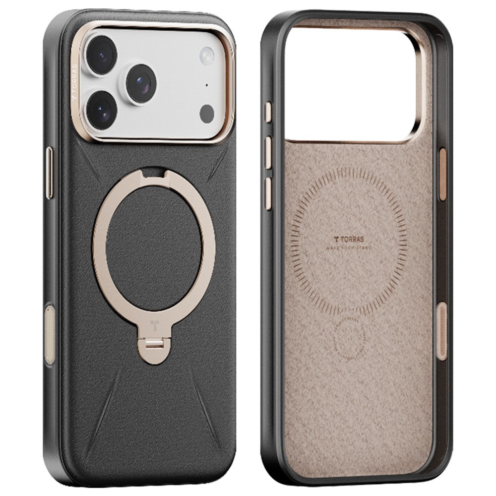 Custodia MagSafe per Apple iPhone 17 Pro, Torras, QPRO Leather, Nera