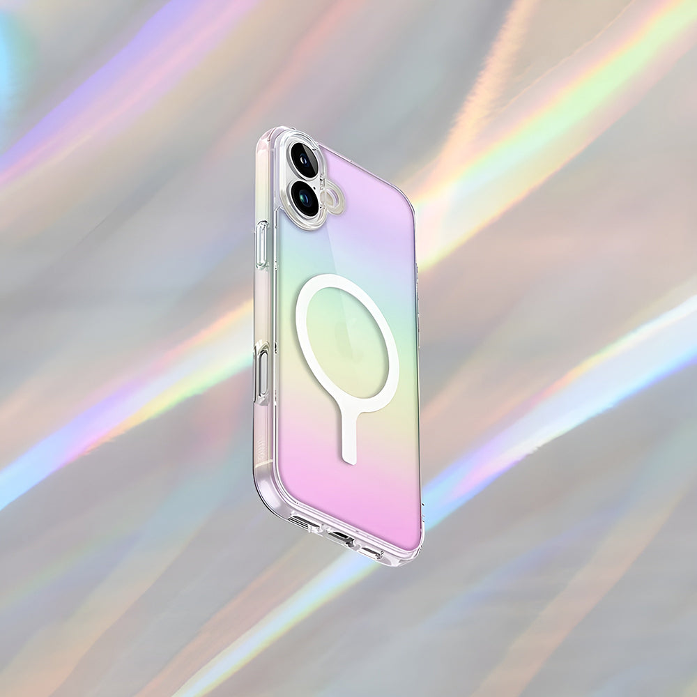 Custodia MagSafe per Apple iPhone 17 Pro, UNIQ, Iridescia MagClick, Multicolore
