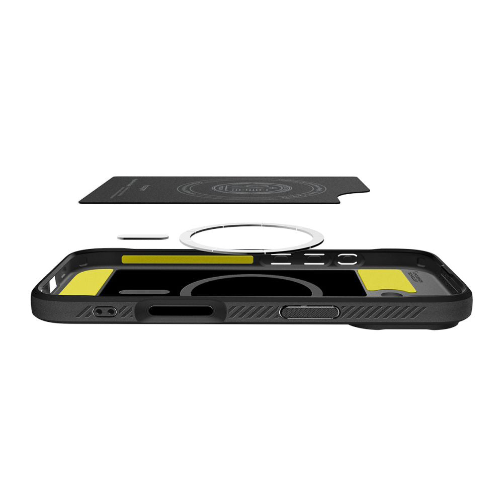 Custodia MagSafe per Apple iPhone 17, Spigen, Rugged Armor, Nero Opaco ACS10367