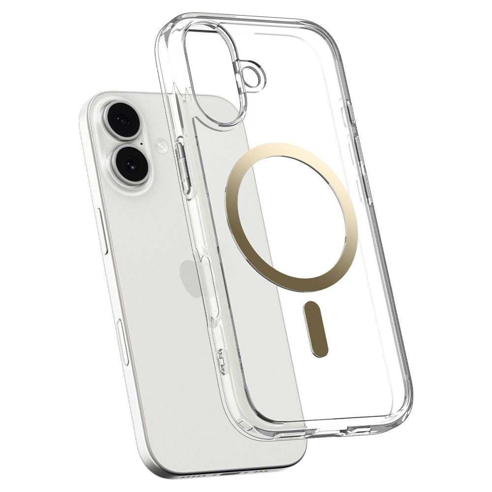 Custodia MagSafe per Apple iPhone 17, Spigen, Ultra Hybrid, Oro Trasparente ACS10382