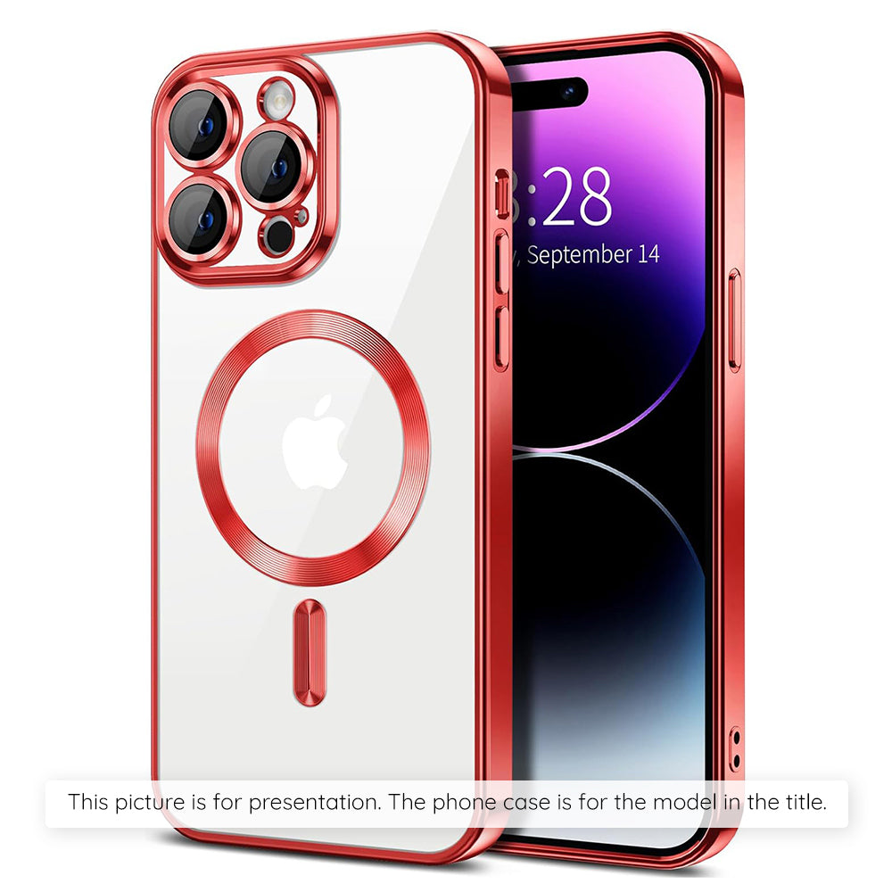 Custodia MagSafe per Apple iPhone 17, Techsuit, Luxury Crystal, Rossa