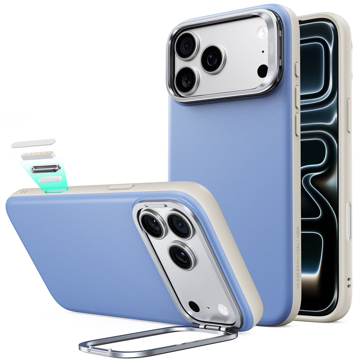 Custodia MagSafe per Apple iPhone 18 Pro / 17 Pro, ESR, Atelier con Supporto, Blu