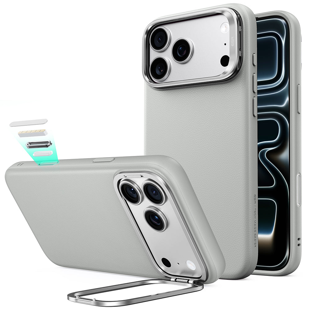 Custodia MagSafe per Apple iPhone 18 Pro / 17 Pro, ESR, Atelier con Supporto, Grigio