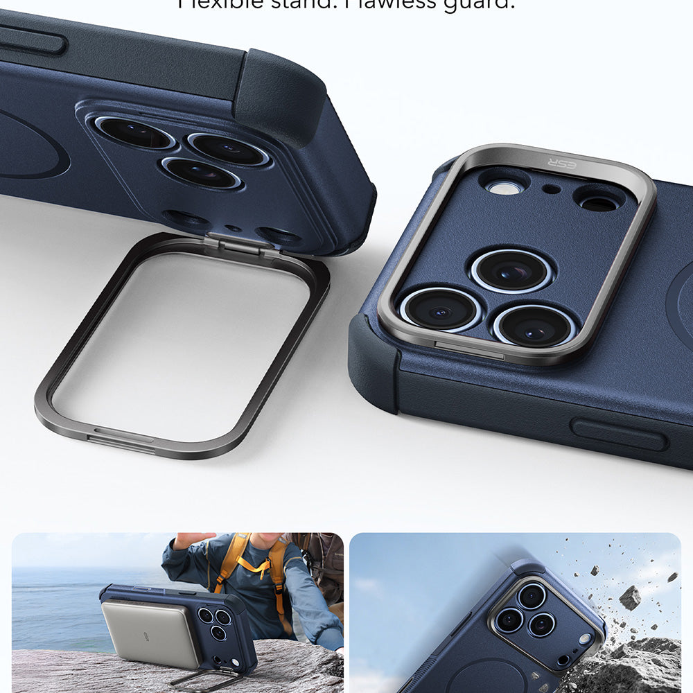 Custodia MagSafe per Apple iPhone 18 Pro / 17 Pro, ESR, Cyber Armor Kickstand, Blu