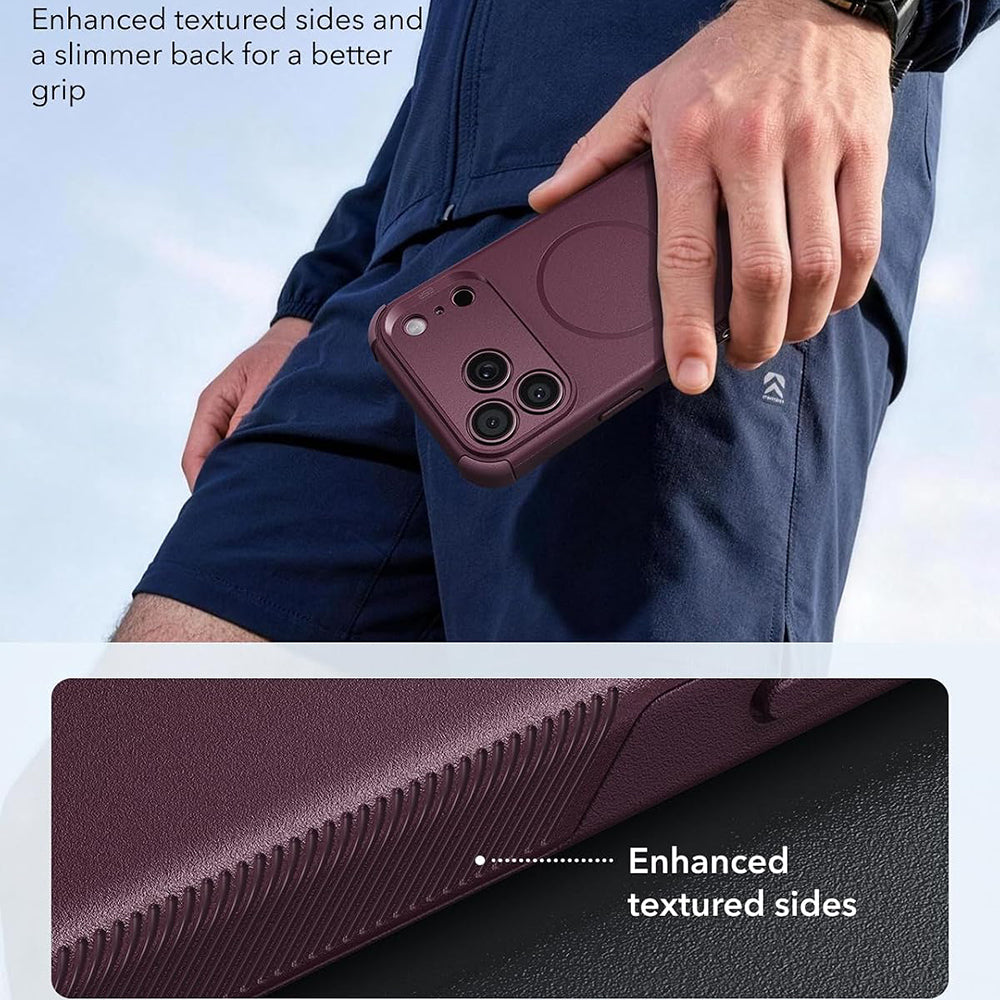 Custodia MagSafe per Apple iPhone 18 Pro / 17 Pro, ESR, Cyber, bordeaux scuro satinato
