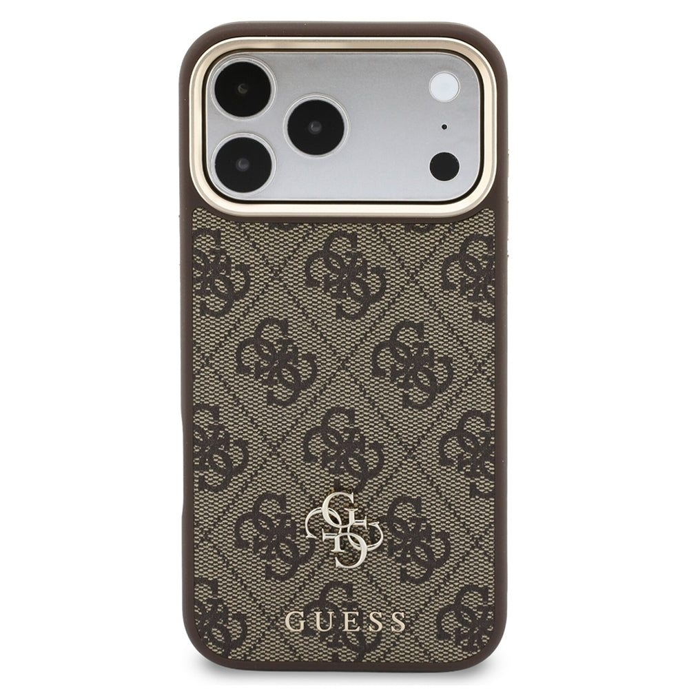 Custodia MagSafe per Apple iPhone 18 Pro / 17 Pro, Guess, 4G Cardslot & Big Strap, Marrone
