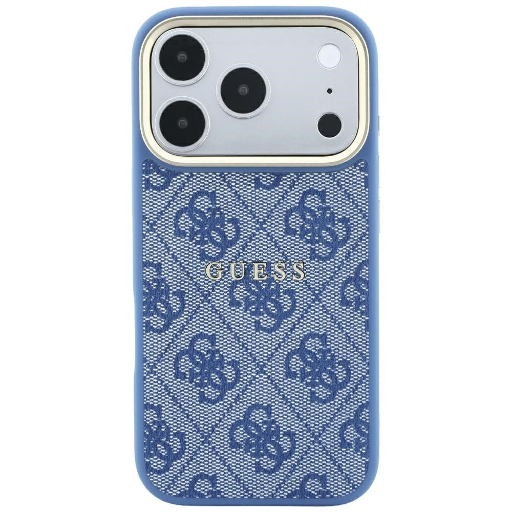 Custodia MagSafe per Apple iPhone 18 Pro / 17 Pro, Guess, 4G Embossed Classic, Blu