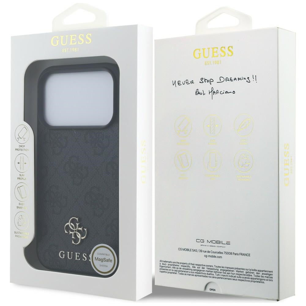 Custodia MagSafe per Apple iPhone 18 Pro / 17 Pro, Guess, 4G Small and Classic Logo, Nera
