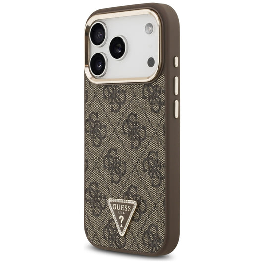 Custodia MagSafe per Apple iPhone 18 Pro / 17 Pro, Guess, Logo Triangolo 4G, Marrone