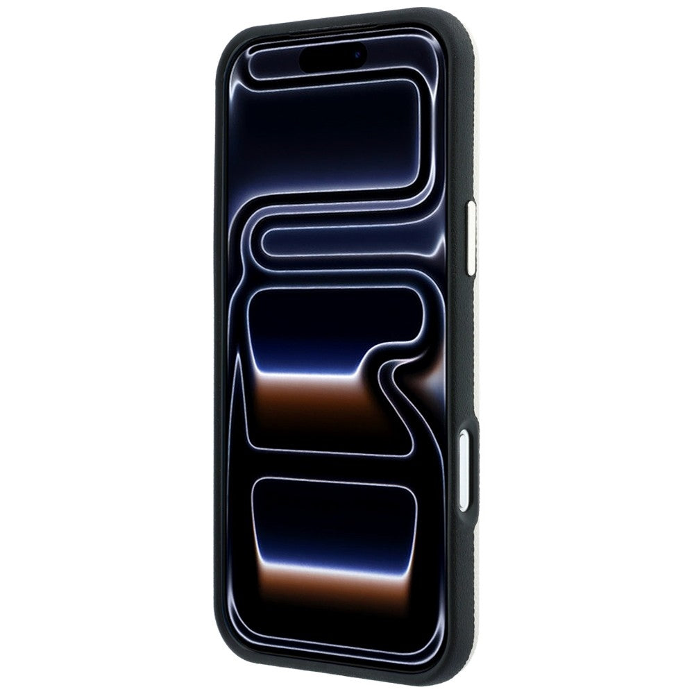 Custodia MagSafe per Apple iPhone 18 Pro / 17 Pro, Guess, Logo Strass Rotondo Grana, Beige