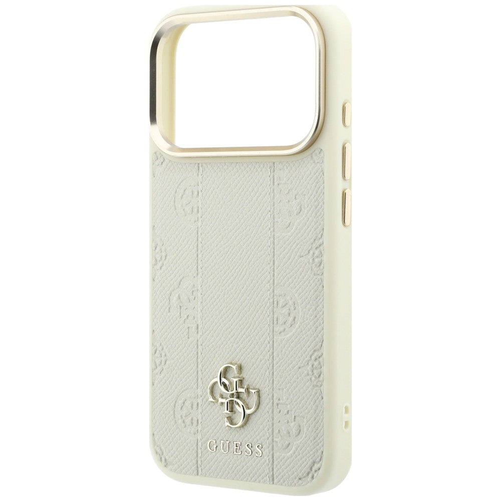 Custodia MagSafe per Apple iPhone 18 Pro / 17 Pro, Guess, Stripe Peony 4G, Beige