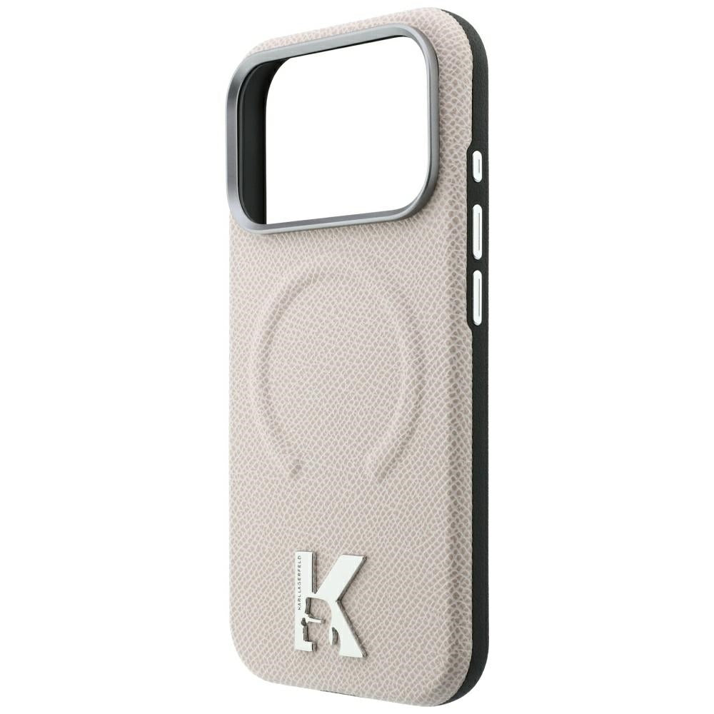 Custodia MagSafe per Apple iPhone 18 Pro / 17 Pro, Karl Lagerfeld, Grained Embossed Ring, Beige