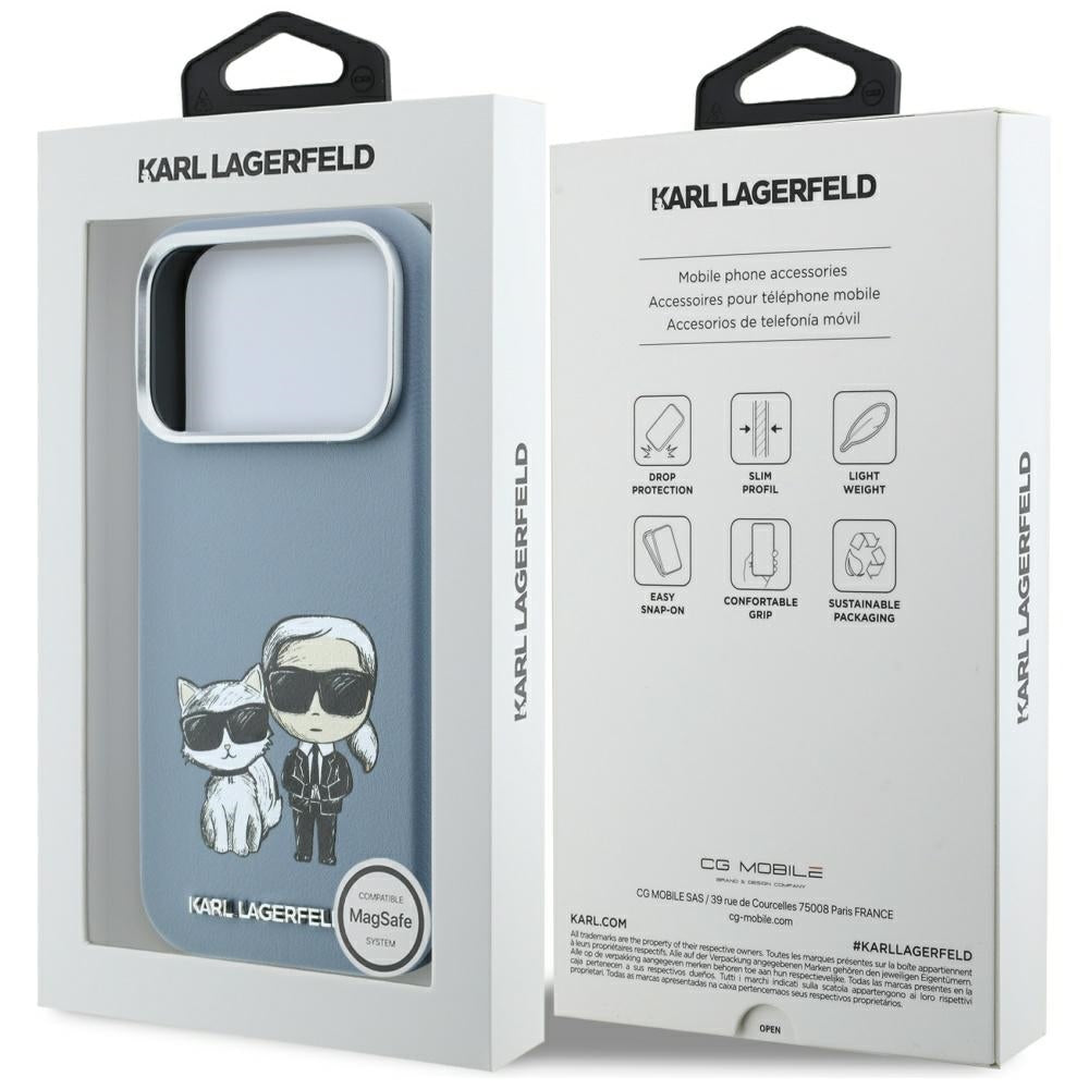 Custodia MagSafe per Apple iPhone 18 Pro / 17 Pro, Karl Lagerfeld, KC Bodies Sketch, Blu