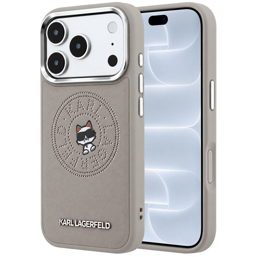 Custodia MagSafe per Apple iPhone 18 Pro / 17 Pro, Karl Lagerfeld, Point and Choupette Sketch, Grigio