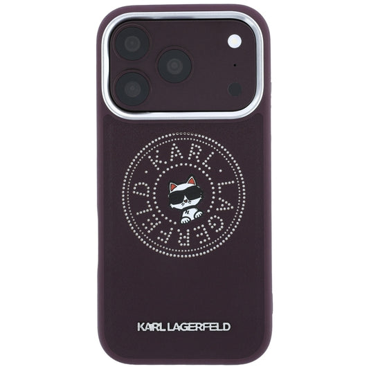 Custodia MagSafe per Apple iPhone 18 Pro / 17 Pro, Karl Lagerfeld, Point and Choupette Sketch, Vinaccia