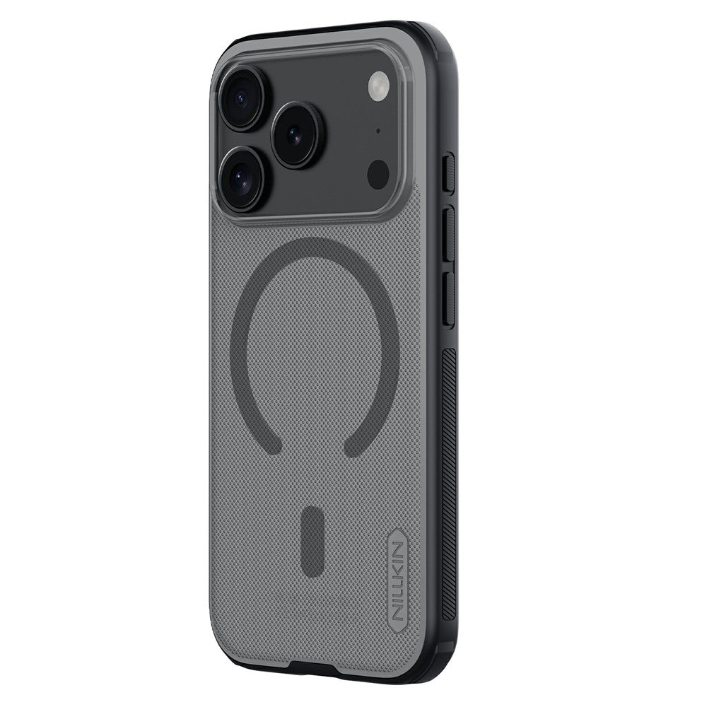 Custodia MagSafe per Apple iPhone 18 Pro / 17 Pro, Nillkin, Super Shield Pro, Nera Trasparente Satinata