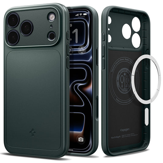 Custodia MagSafe per Apple iPhone 18 Pro / 17 Pro, Spigen, Thin Fit, Verde ACS12145