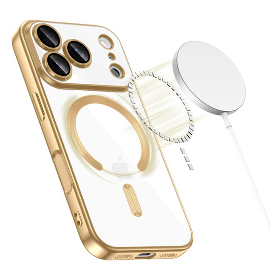 Custodia MagSafe per Apple iPhone 18 Pro / 17 Pro, Techsuit, Luxury Crystal, Argento
