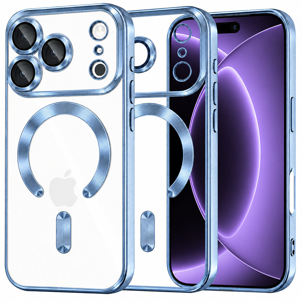 Custodia MagSafe per Apple iPhone 18 Pro / 17 Pro, Techsuit, Luxury Crystal, Blu