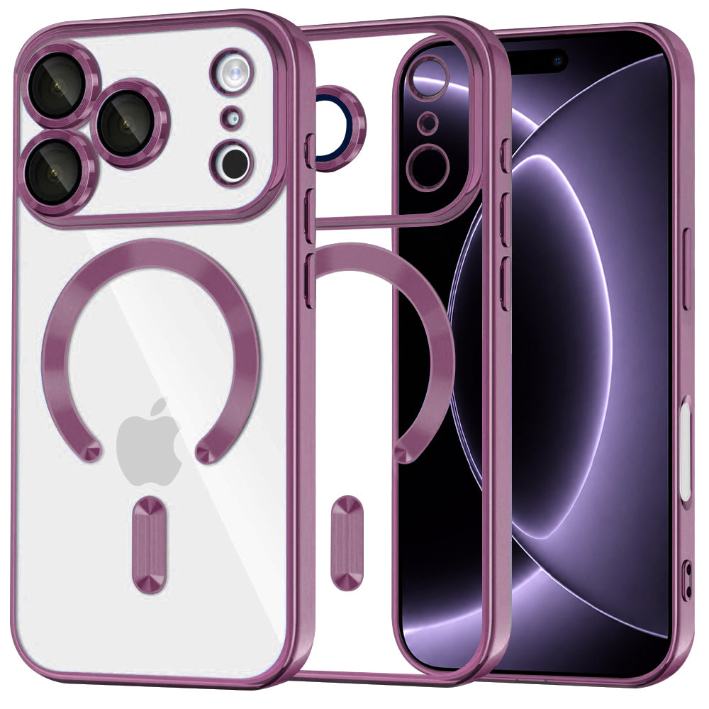Custodia MagSafe per Apple iPhone 18 Pro / 17 Pro, Techsuit, Luxury Crystal, Bordeaux Scuro