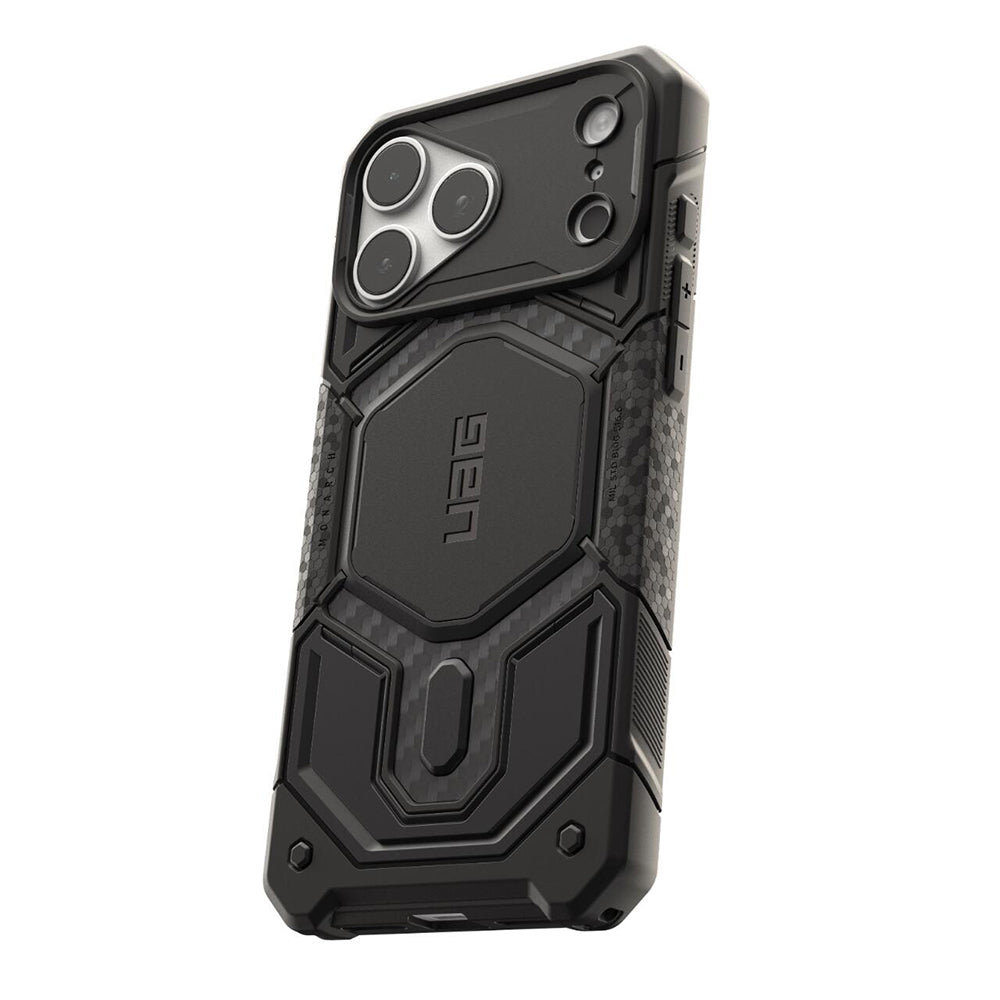 Custodia MagSafe per Apple iPhone 18 Pro / 17 Pro, Urban Armor Gear, Monarch Pro Carbon, Nera
