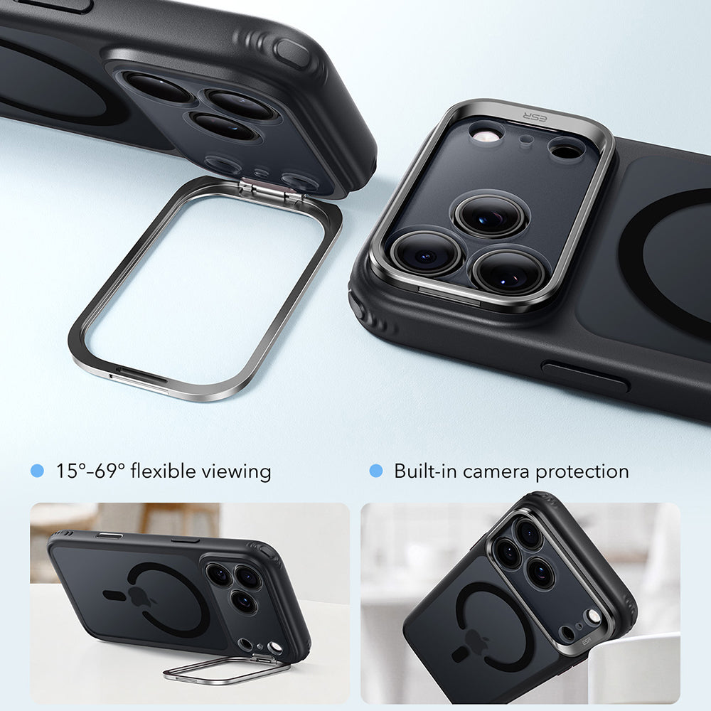 Custodia MagSafe per Apple iPhone 18 Pro Max / 17 Pro Max, ESR, Classic Hybrid Kickstand, Nera Satinata
