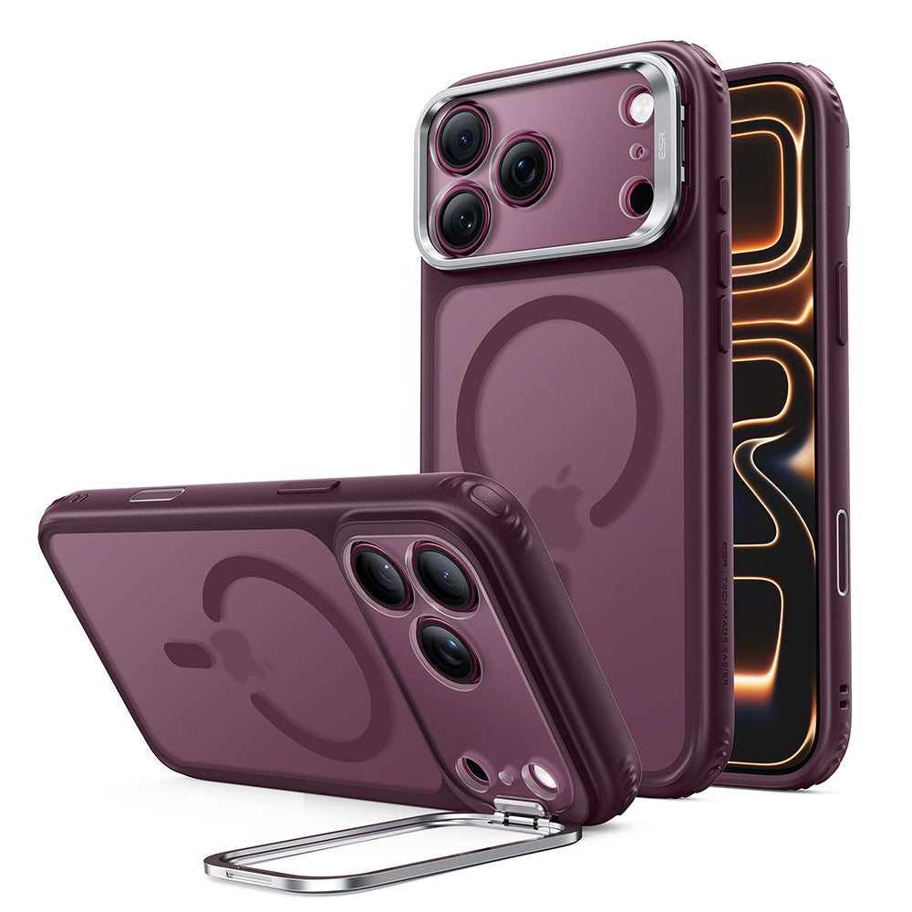 Custodia MagSafe per Apple iPhone 18 Pro Max / 17 Pro Max, ESR, Classic Hybrid Kickstand, Vinaccia Scuro Satinata