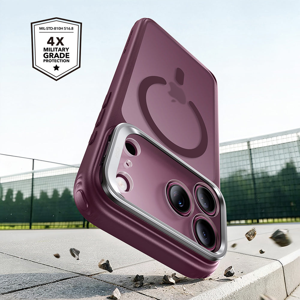 Custodia MagSafe per Apple iPhone 18 Pro Max / 17 Pro Max, ESR, Classic Hybrid Kickstand, Vinaccia Scuro Satinata