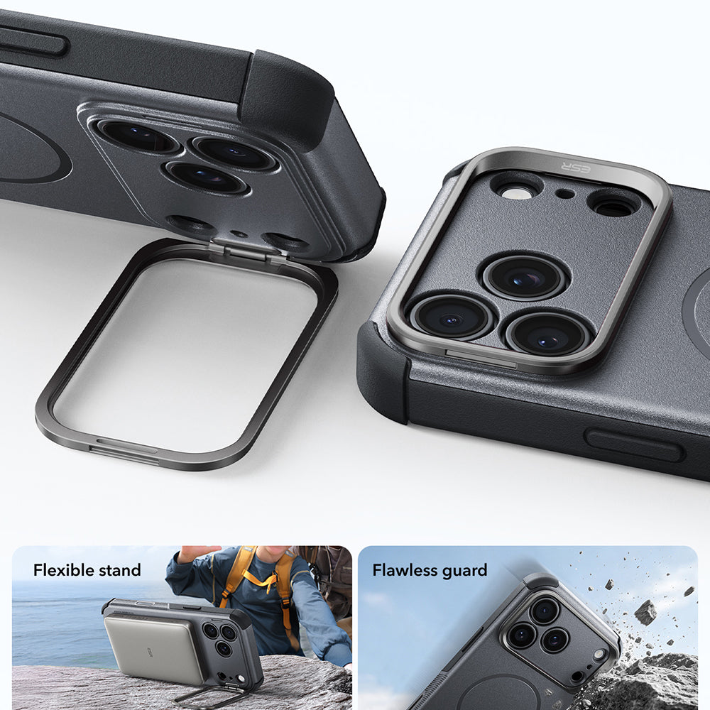 Custodia MagSafe per Apple iPhone 18 Pro Max / 17 Pro Max, ESR, Cyber Armor Kickstand, Grigio