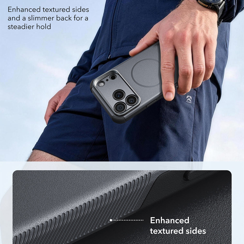 Custodia MagSafe per Apple iPhone 18 Pro Max / 17 Pro Max, ESR, Cyber Armor Kickstand, Grigio