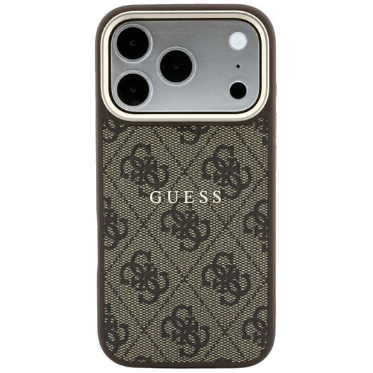 Custodia MagSafe per Apple iPhone 18 Pro Max / 17 Pro Max, Guess, 4G Embossed Classic, Marrone