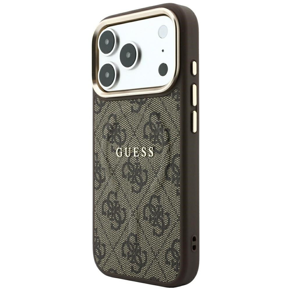 Custodia MagSafe per Apple iPhone 18 Pro Max / 17 Pro Max, Guess, 4G Embossed Classic, Marrone