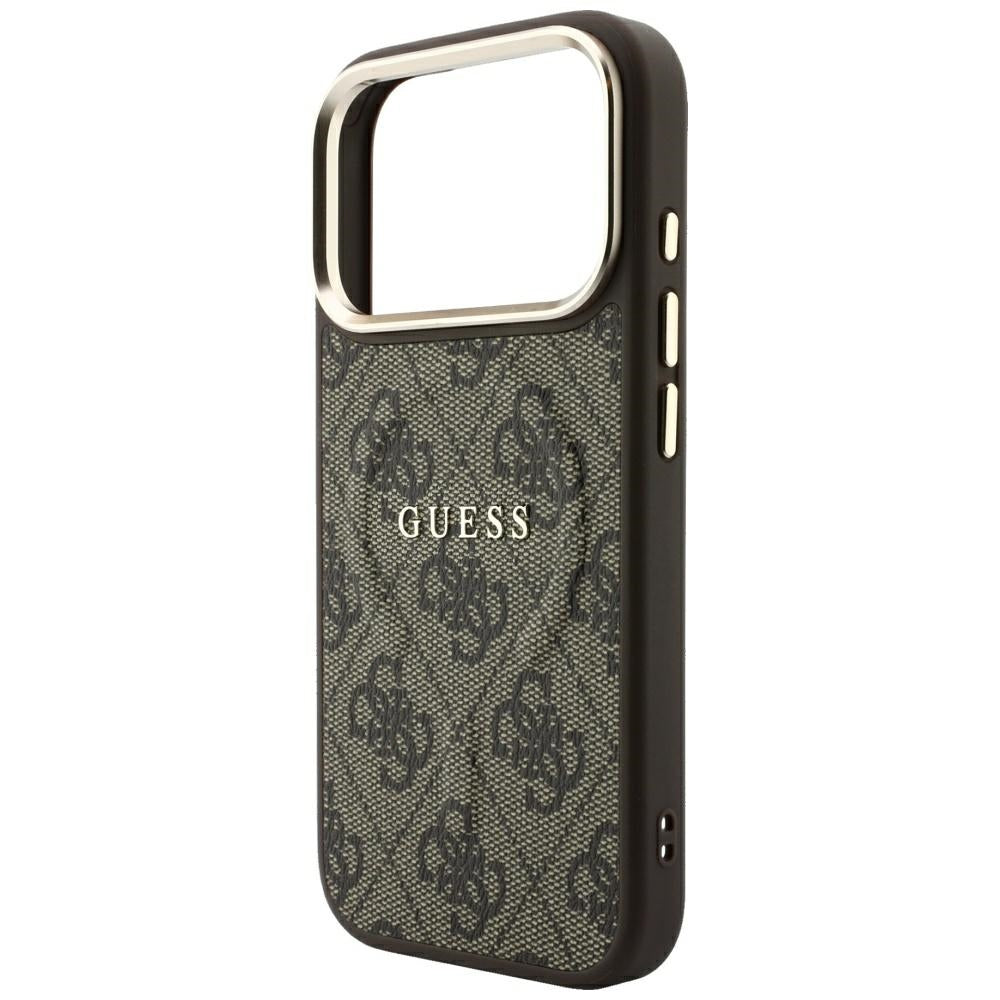 Custodia MagSafe per Apple iPhone 18 Pro Max / 17 Pro Max, Guess, 4G Embossed Classic, Marrone