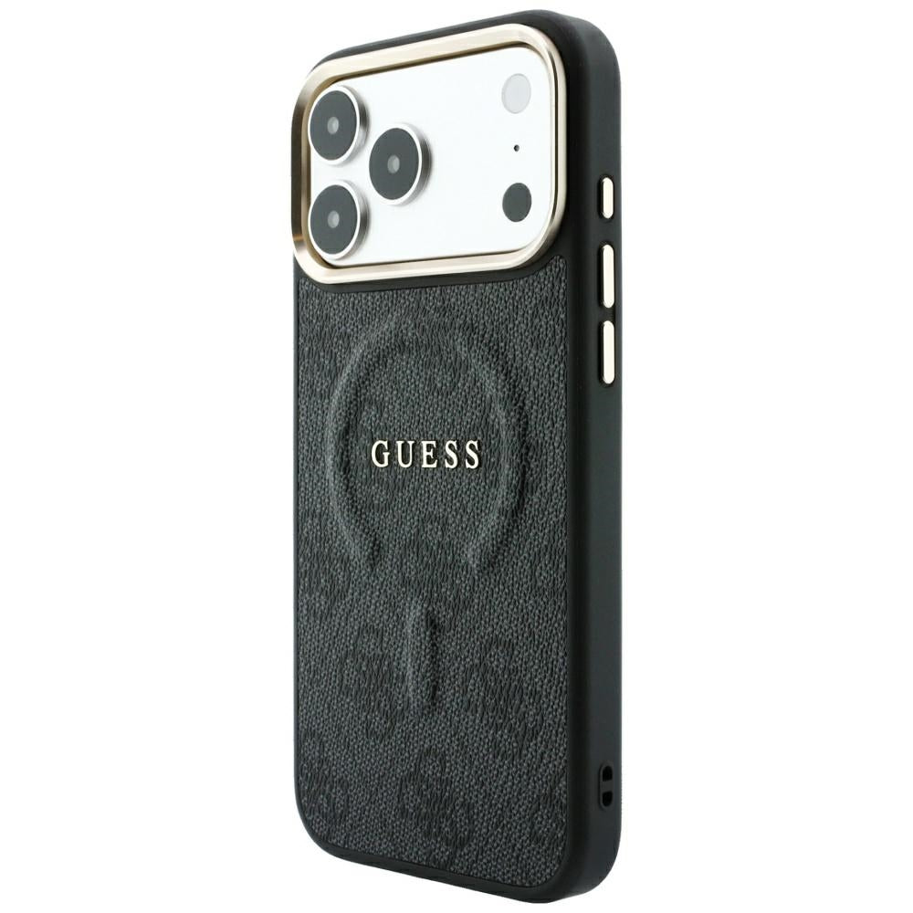 Custodia MagSafe per Apple iPhone 18 Pro Max / 17 Pro Max, Guess, 4G Embossed Classic, Nera