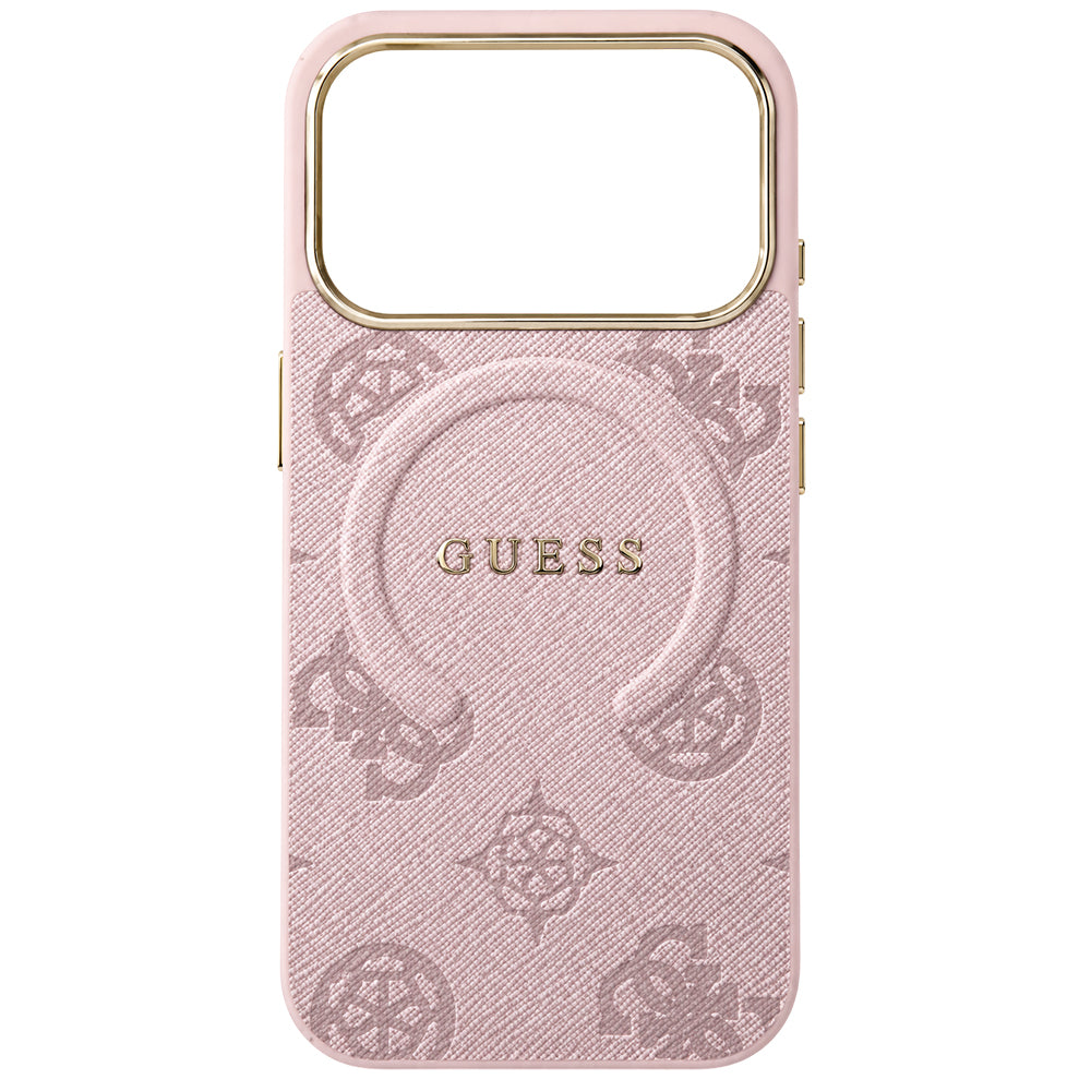 Custodia MagSafe per Apple iPhone 18 Pro Max / 17 Pro Max, Guess, 4G Anello Classico Logo in Rilievo, Rosa