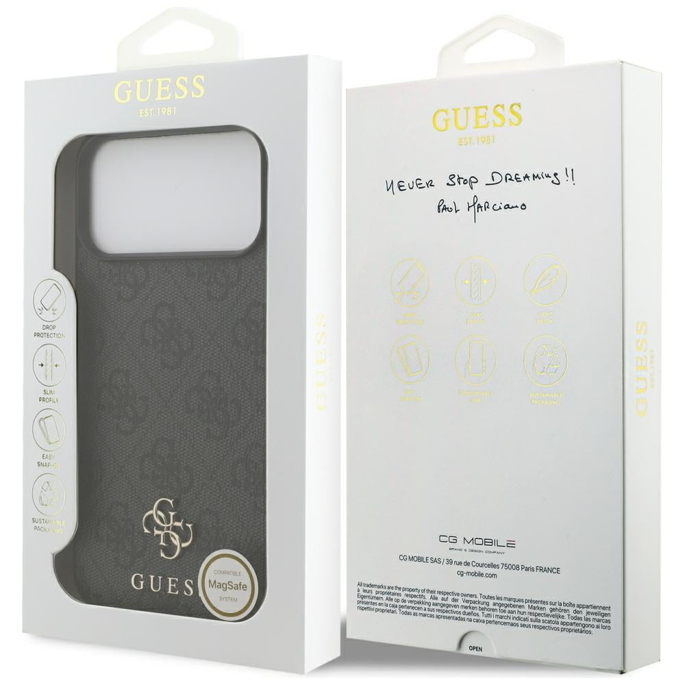 Custodia MagSafe per Apple iPhone 18 Pro Max / 17 Pro Max, Guess, 4G Small and Classic, Nera