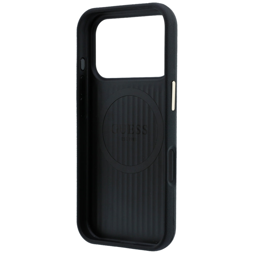 Custodia MagSafe per Apple iPhone 18 Pro Max / 17 Pro Max, Guess, Logo Triangolo Kevlar, Nera