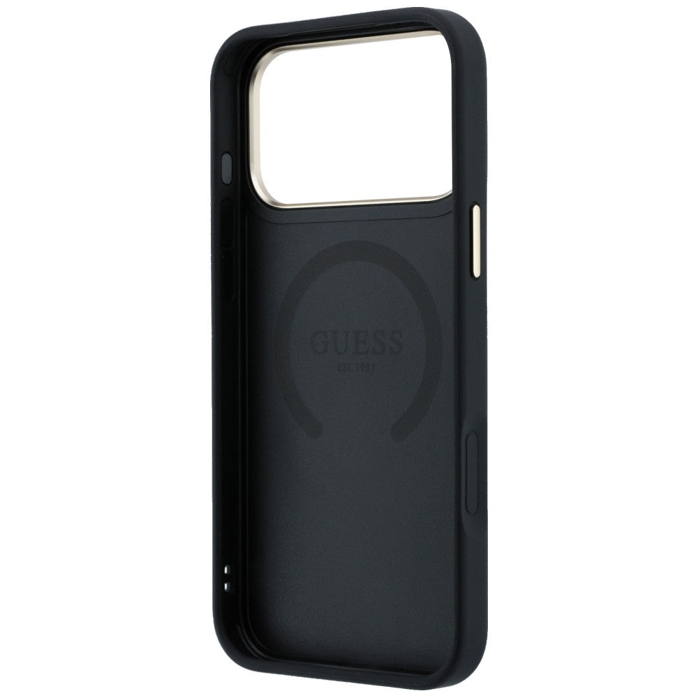 Custodia MagSafe per Apple iPhone 18 Pro Max / 17 Pro Max, Guess, Peony 4G Small Logo, Nera