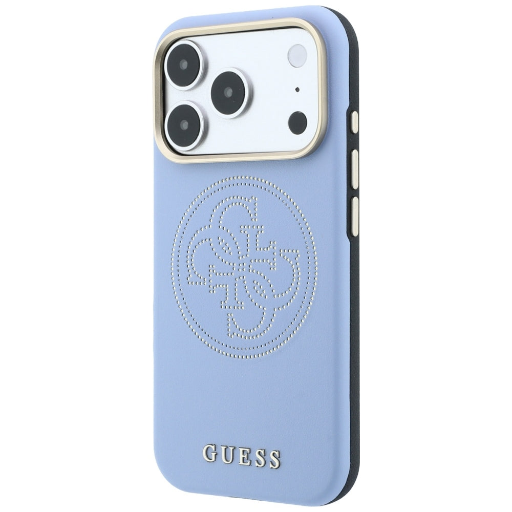 Custodia MagSafe per Apple iPhone 18 Pro Max / 17 Pro Max, Guess, Perforata 4G, Blu