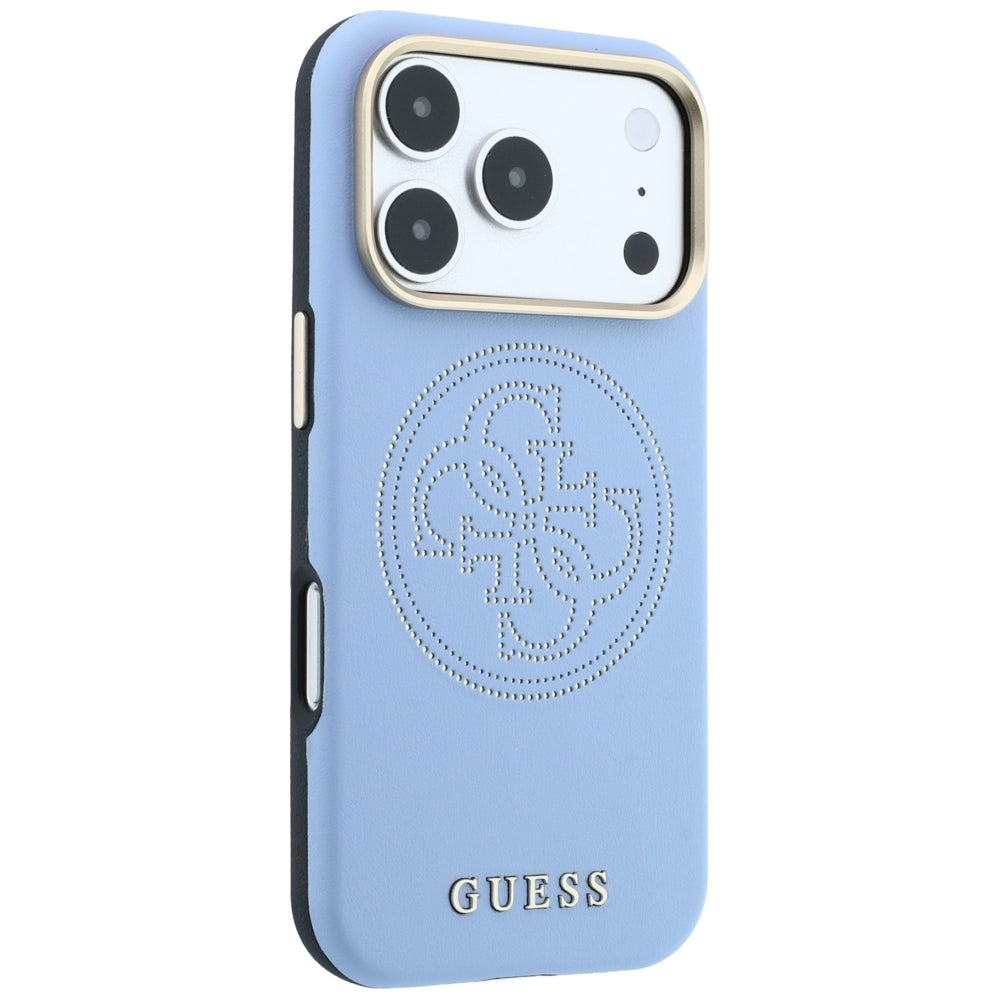 Custodia MagSafe per Apple iPhone 18 Pro Max / 17 Pro Max, Guess, Perforata 4G, Blu